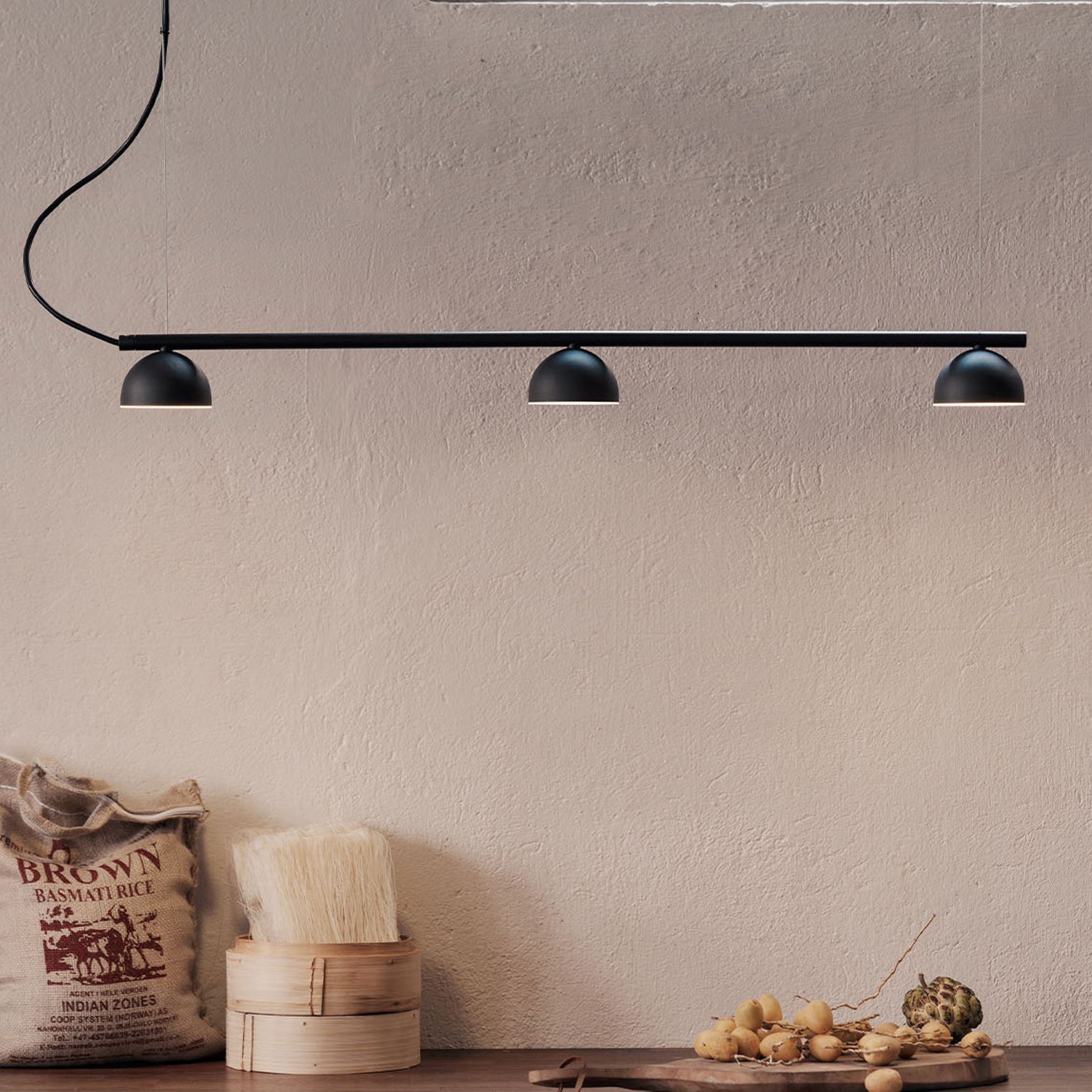Blush Rail 3lt Pendant Light