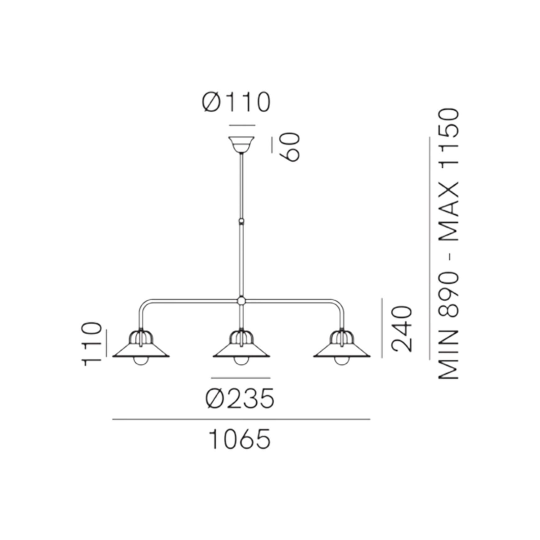 Cascina Suspension Pendant Light dimensions