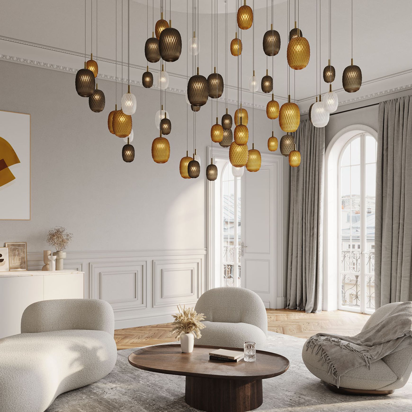 Metamorphosis Gold Pendant Light