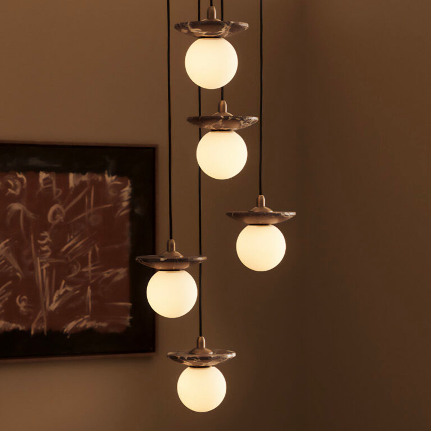 Orbit Stone 6lt Pendant Light