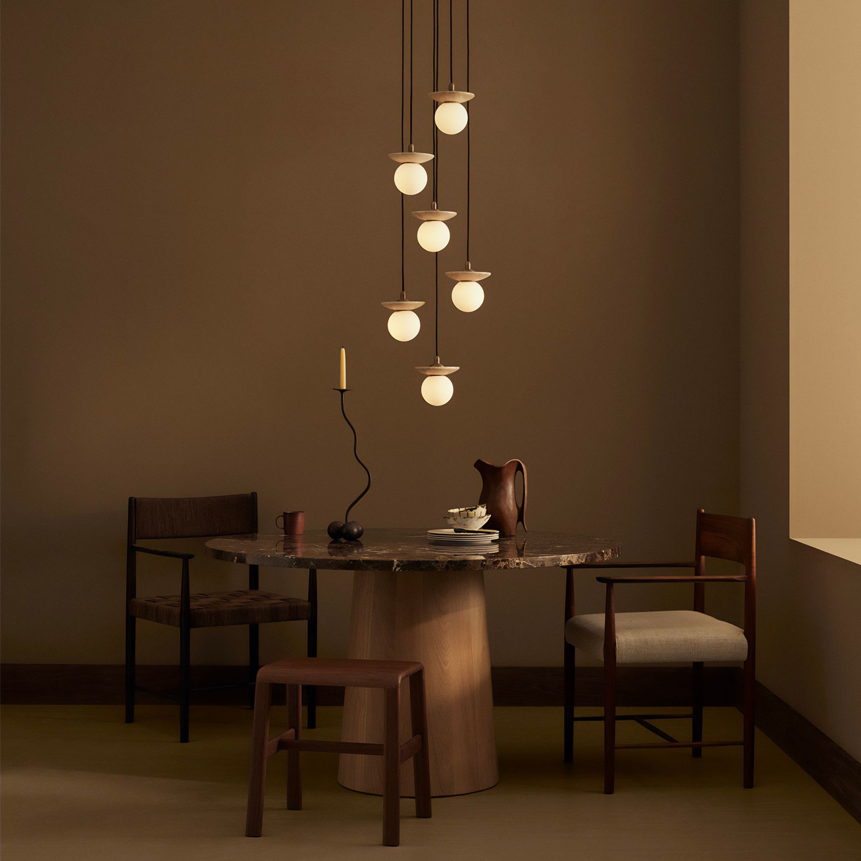 Orbit Stone 6lt Pendant Light
