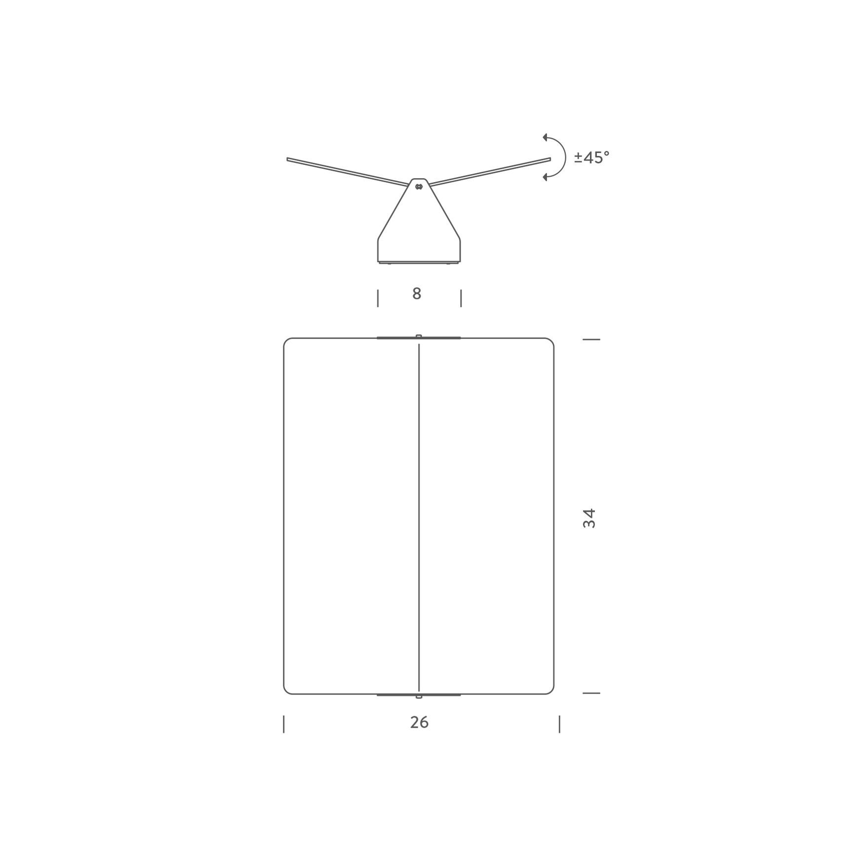 Applique à Volet Pivotant Plié Wall Light
