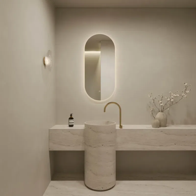 Lume LED Oval Bathroom Mirror | 1100 x 500