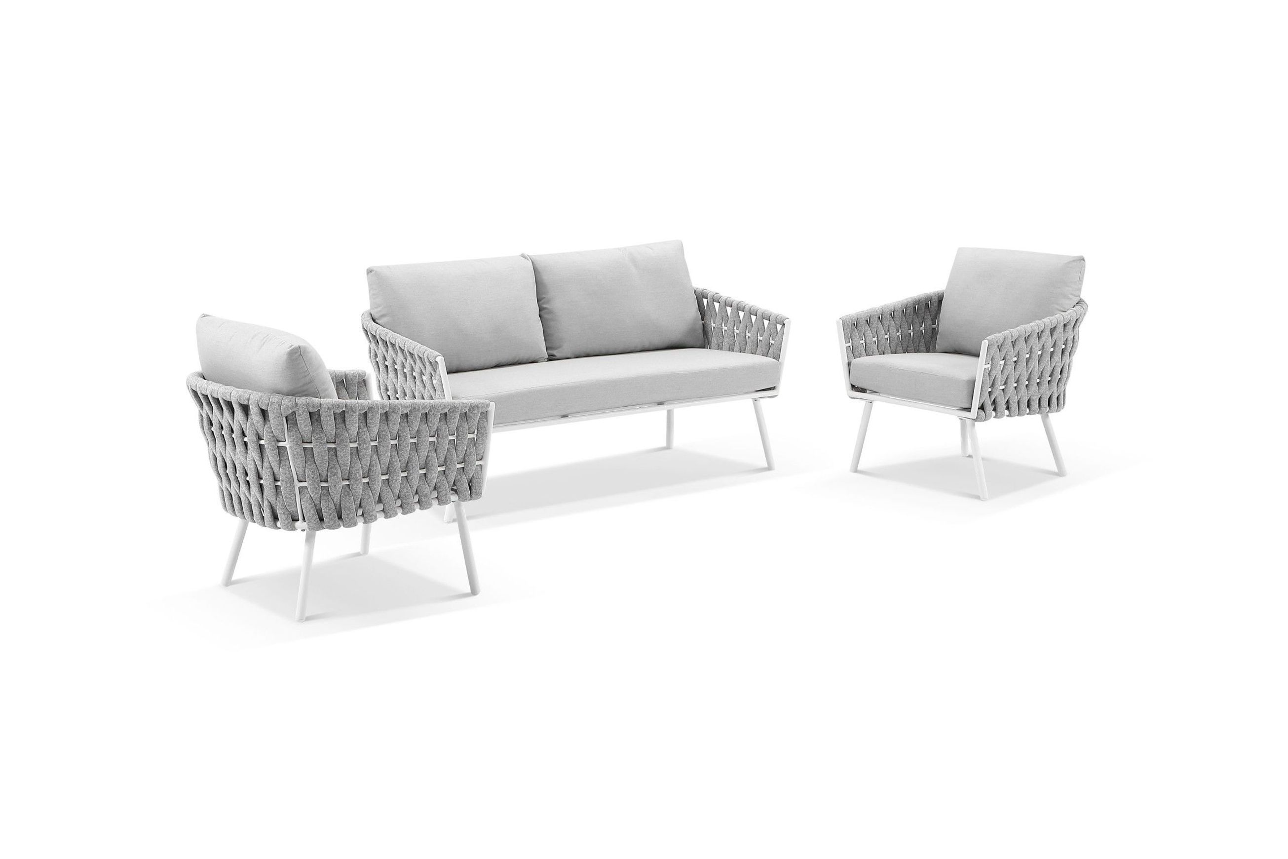 Malmo Rope 2+1+1 Lounge Set - White