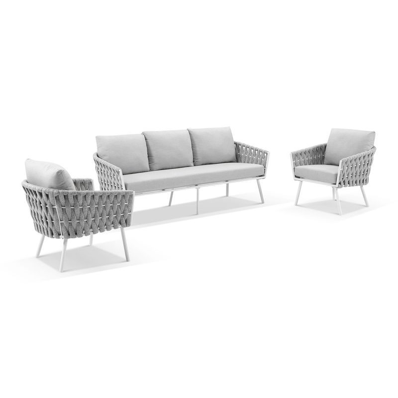Malmo Rope 3+1+1 Lounge Set - White