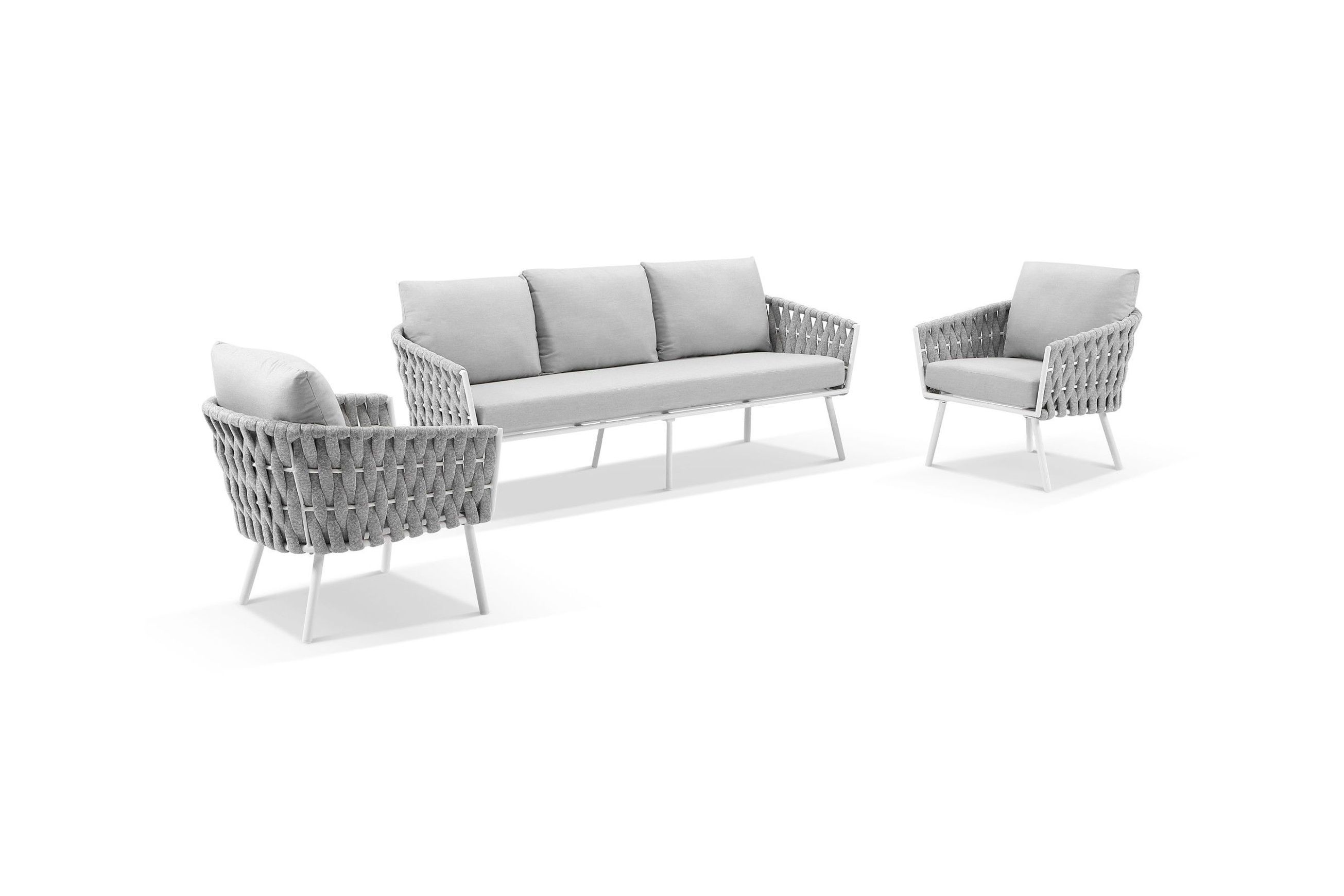 Malmo Rope 3+1+1 Lounge Set - White