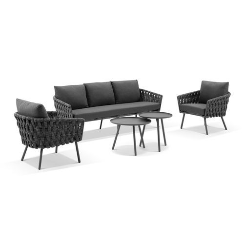 Malmo Rope 3+1+1 Lounge Set - Charcoal