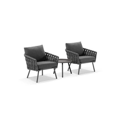 Malmo Lounge Chair Set - Charcoal