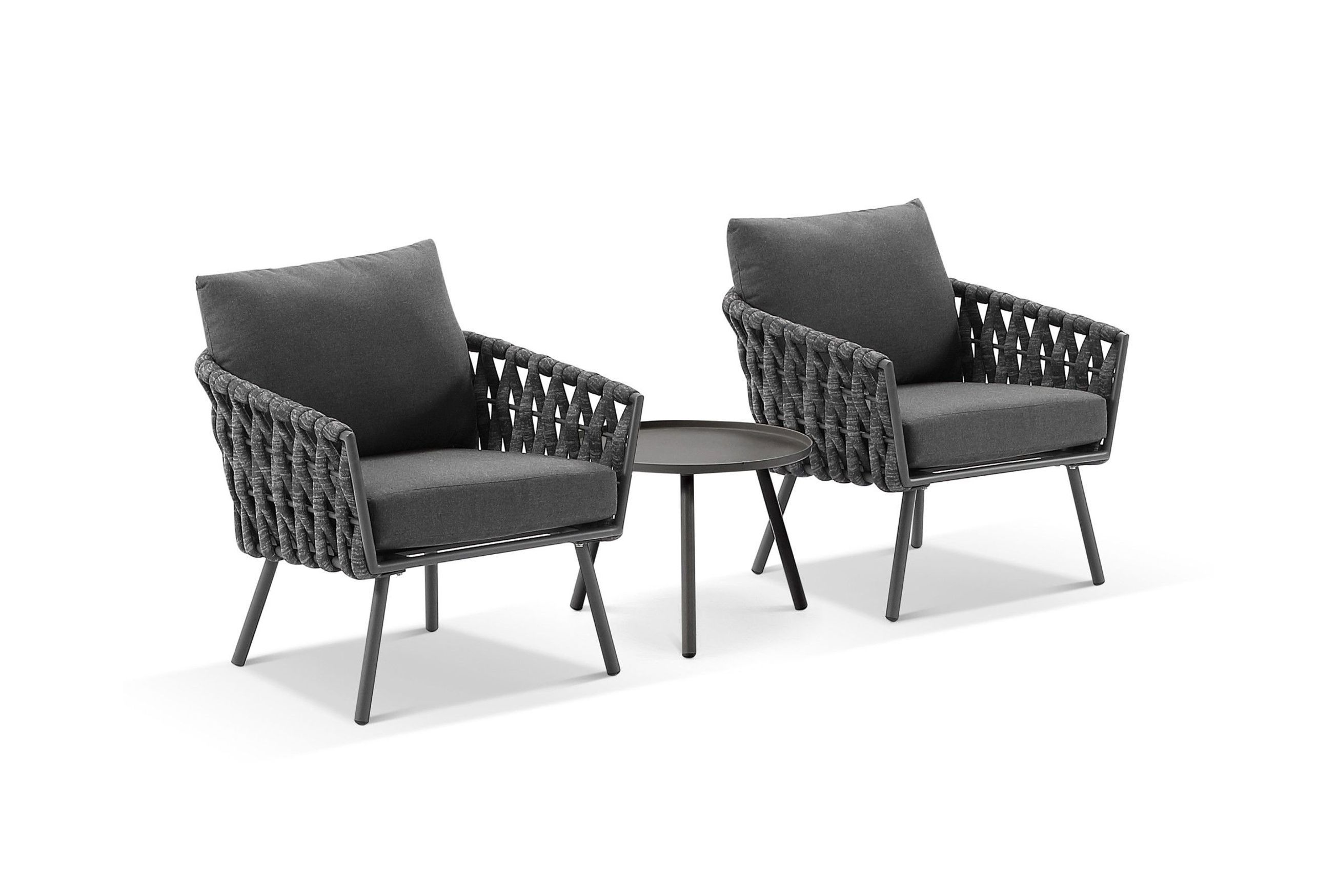 Malmo Lounge Chair Set - Charcoal