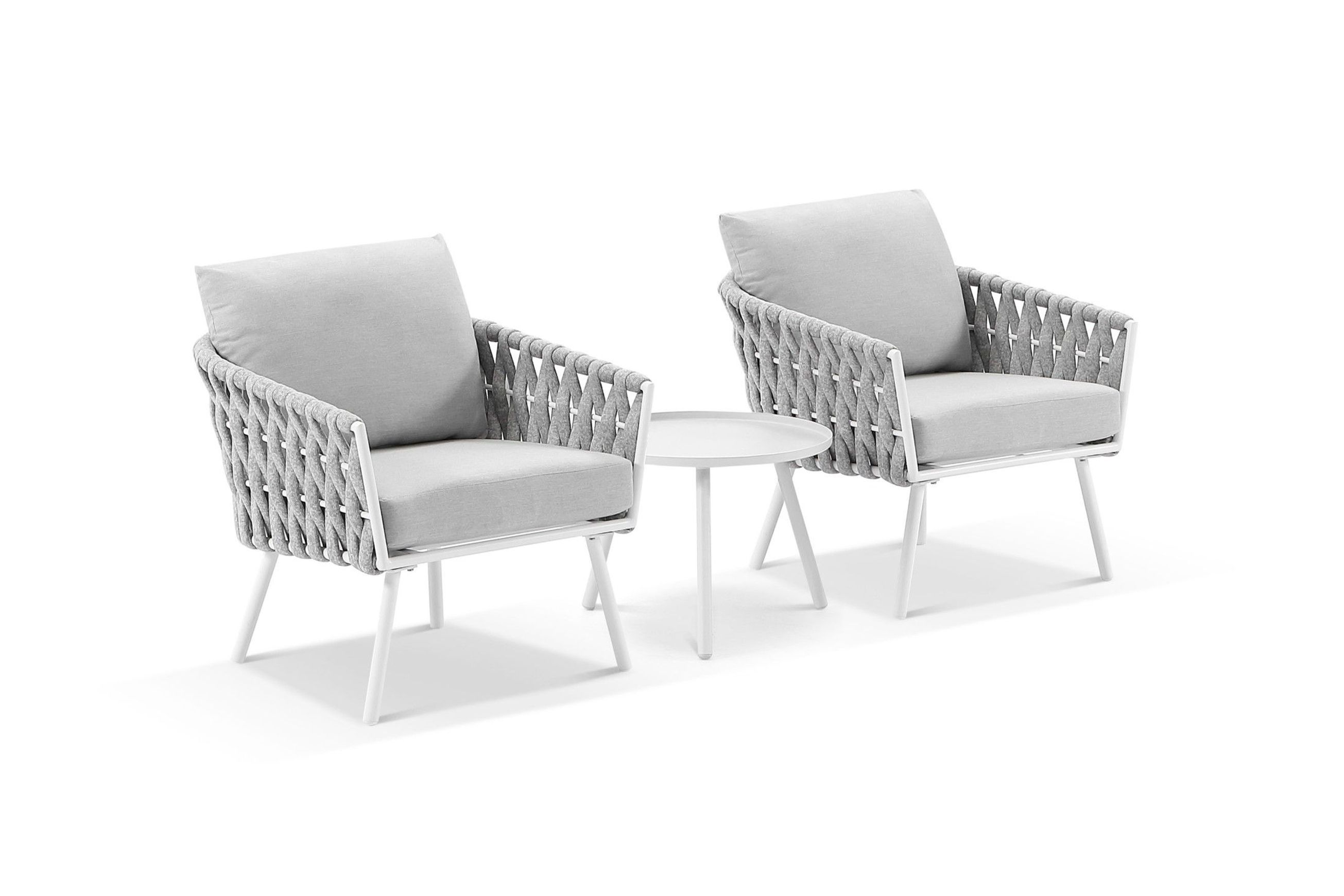 Malmo Lounge Chair Set - White