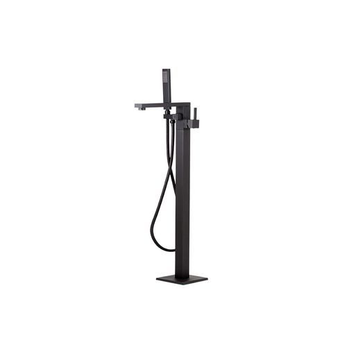 Quadro Floor Standing Bath Spout - Mixer and Hand Shower Unit - Matte Black