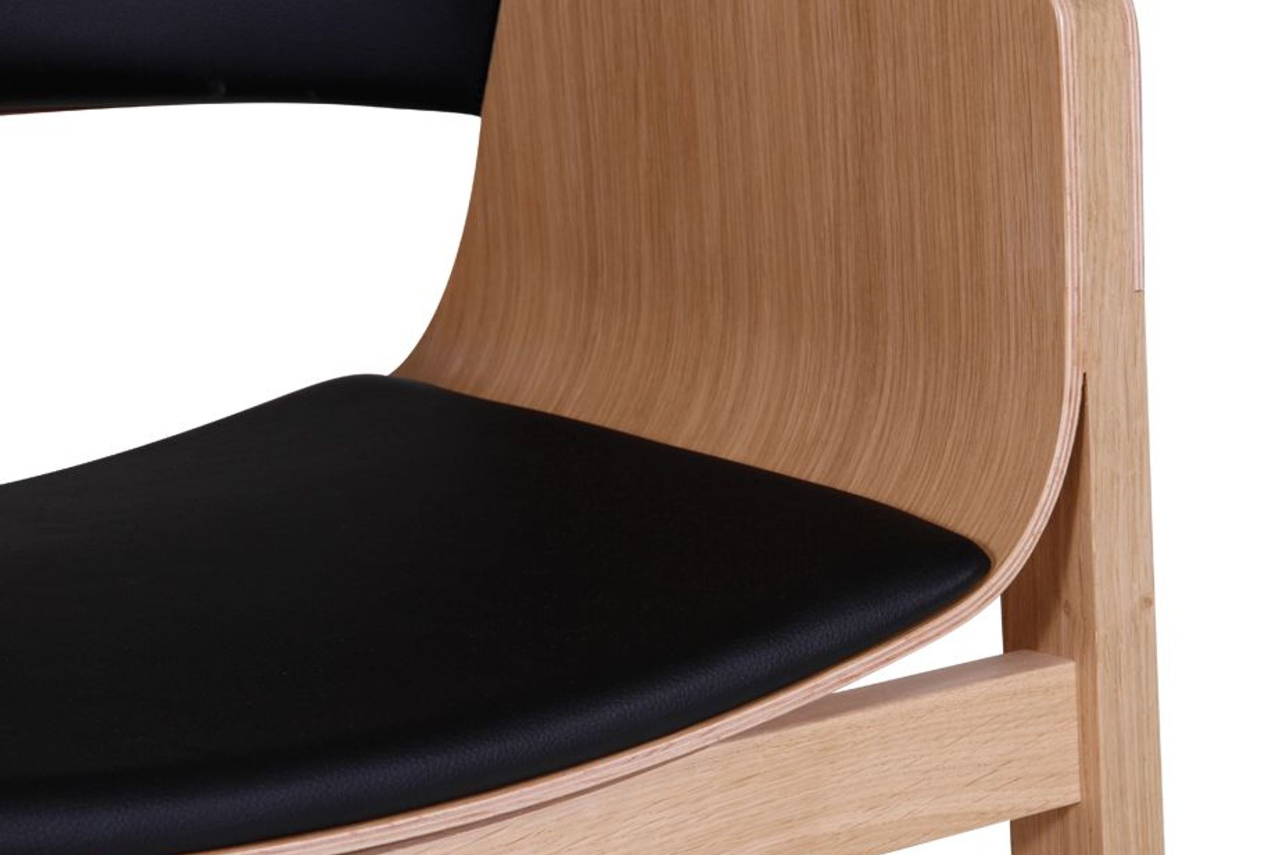Merano Armchair - Natural Oak - Black Pad - by TON
