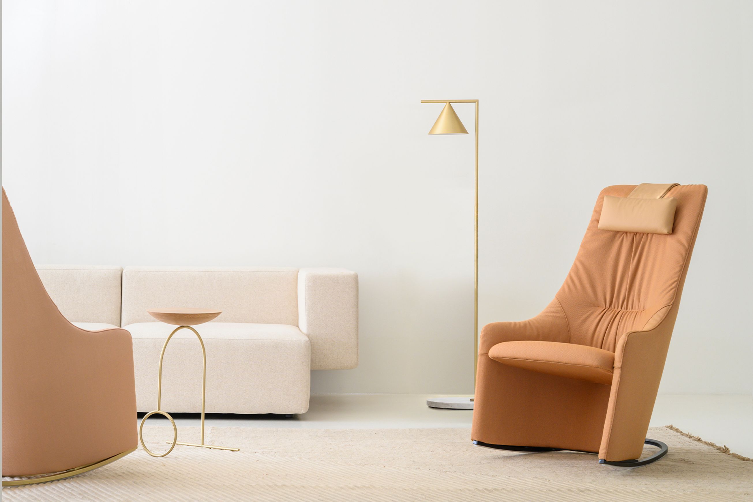 Nagi High Rocking Armchair - Soft Upholstery & Headrest