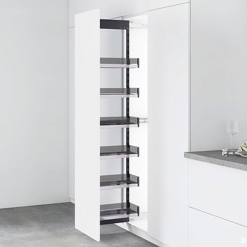 Nero Pull-out Pantry - Side and Bottom Mount - 1760mm Height - Internal Unit - Dark Grey
