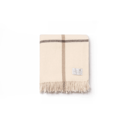 Ruanui Station Lambswool Throw -  Waitoka White & Brown