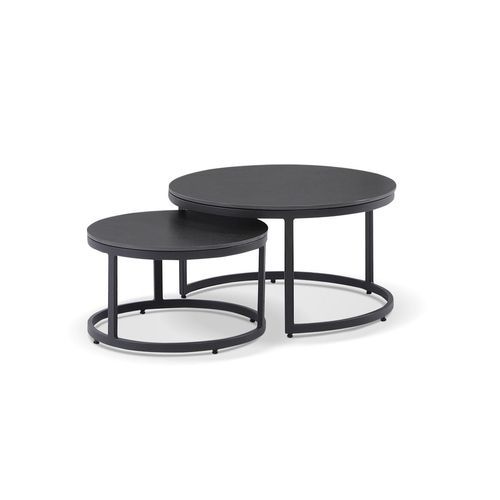Oasis Round Coffee Table Set - Charcoal