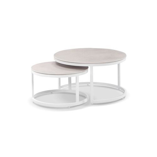 Oasis Round Coffee Table Set - White