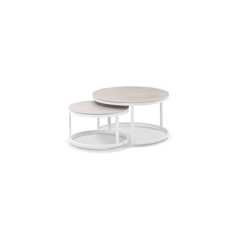 Oasis Round Coffee Table Set - White
