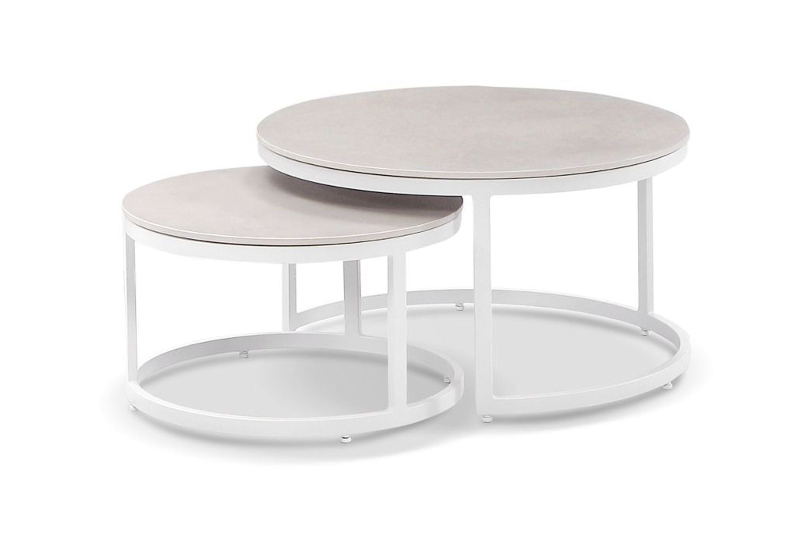 Oasis Round Coffee Table Set - White