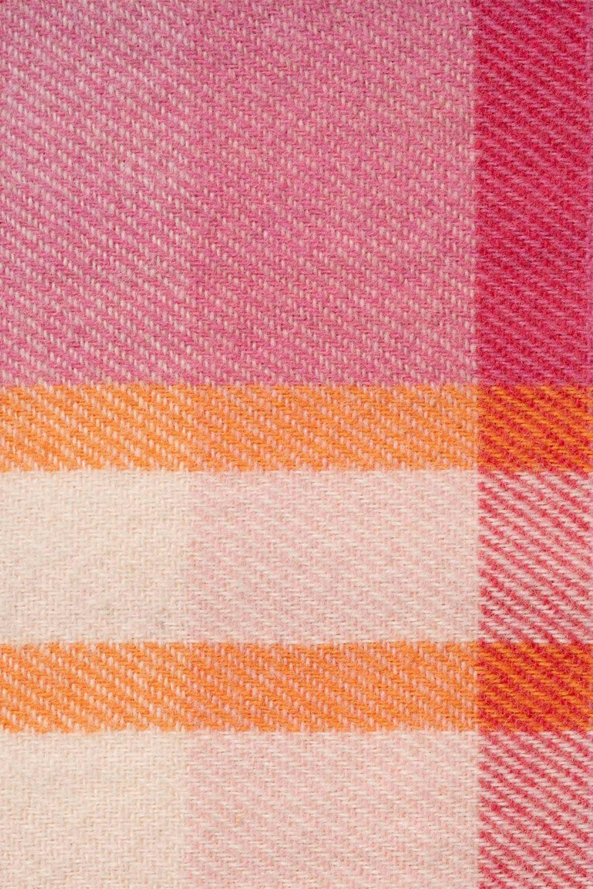 Ruanui Station Lambswool Throw - Okahu Orange Check