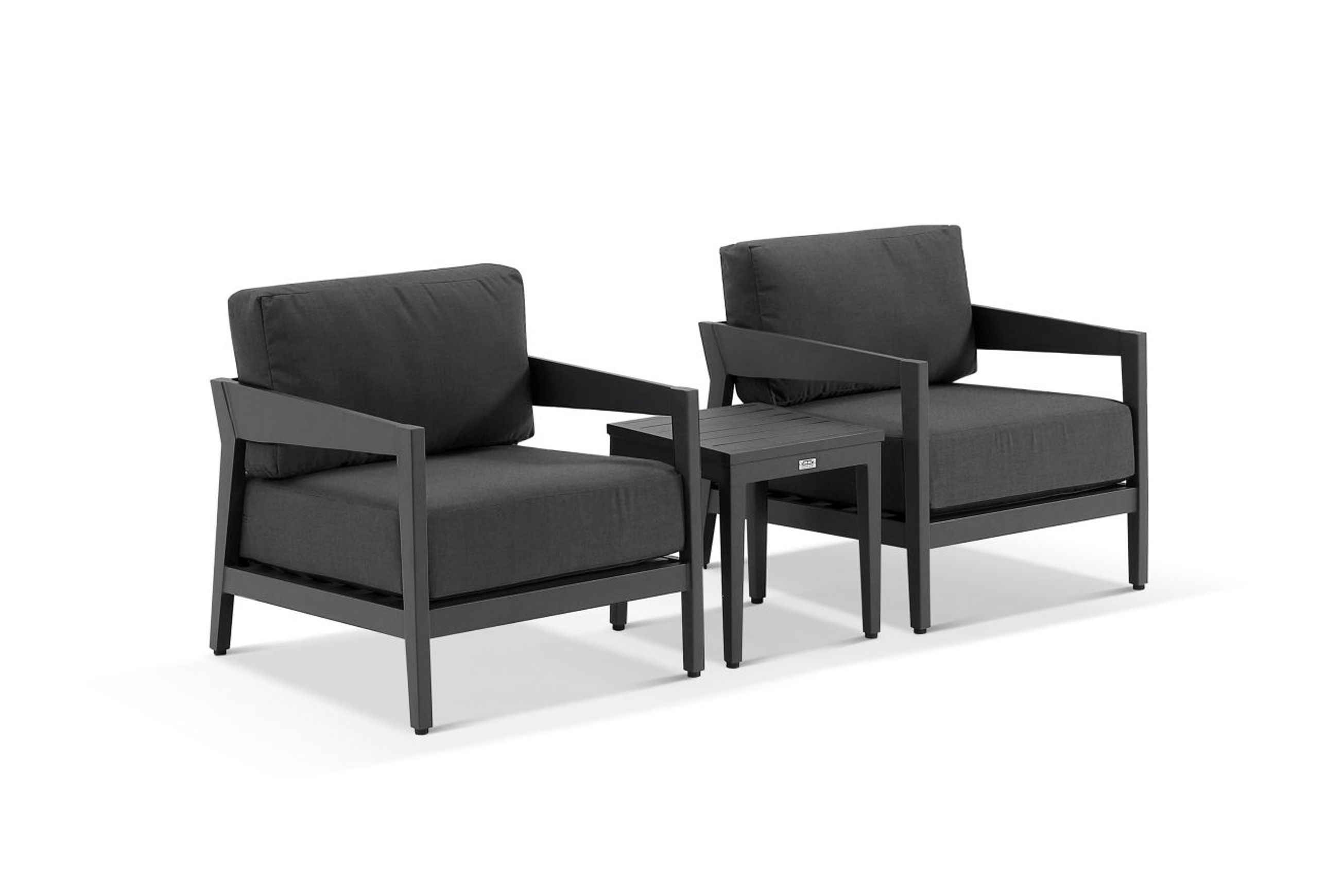 Omaha Lounge Chair Set - Charcoal
