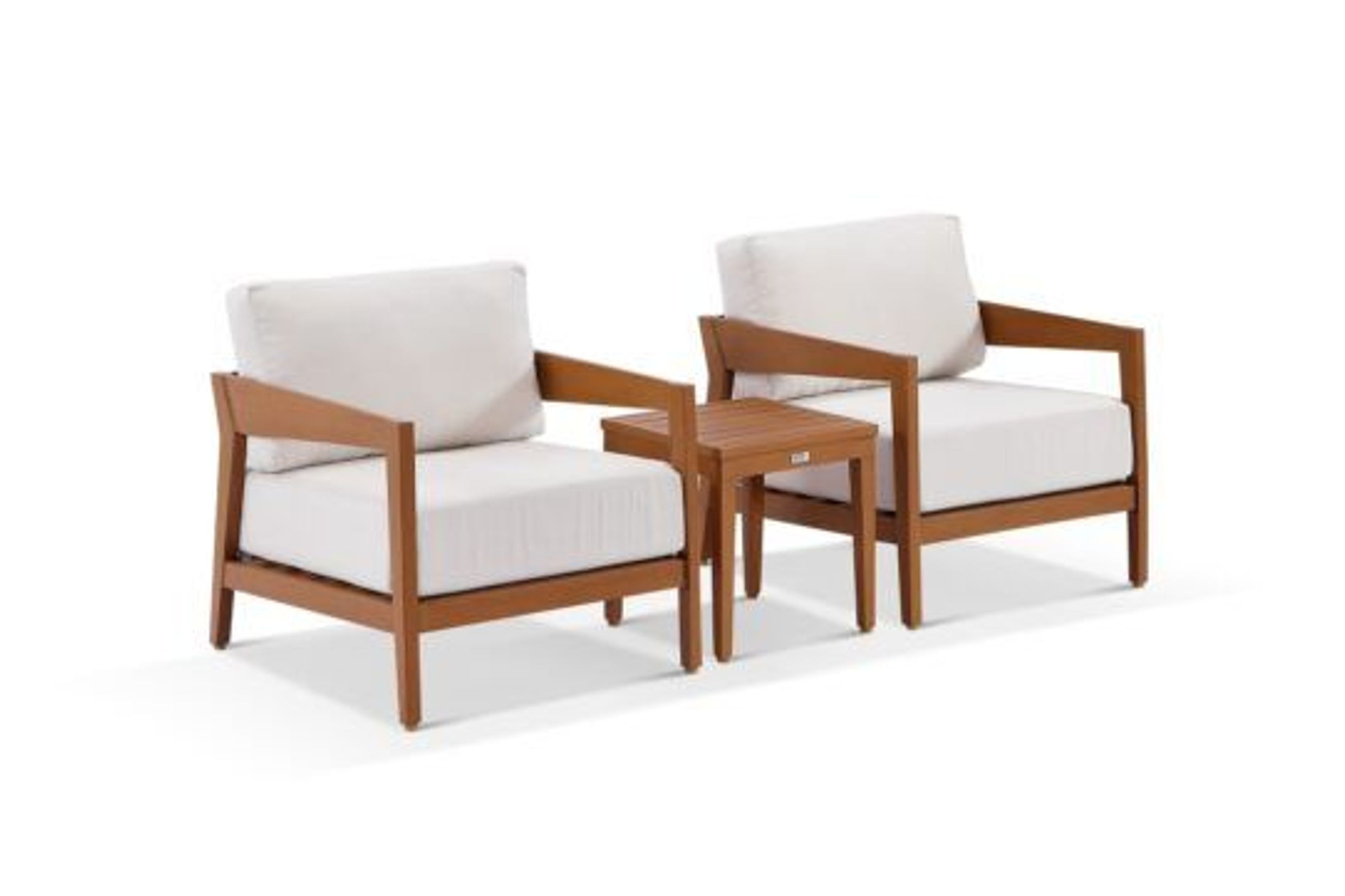 Omaha Wood Look Chair Set - Canvas Canvas