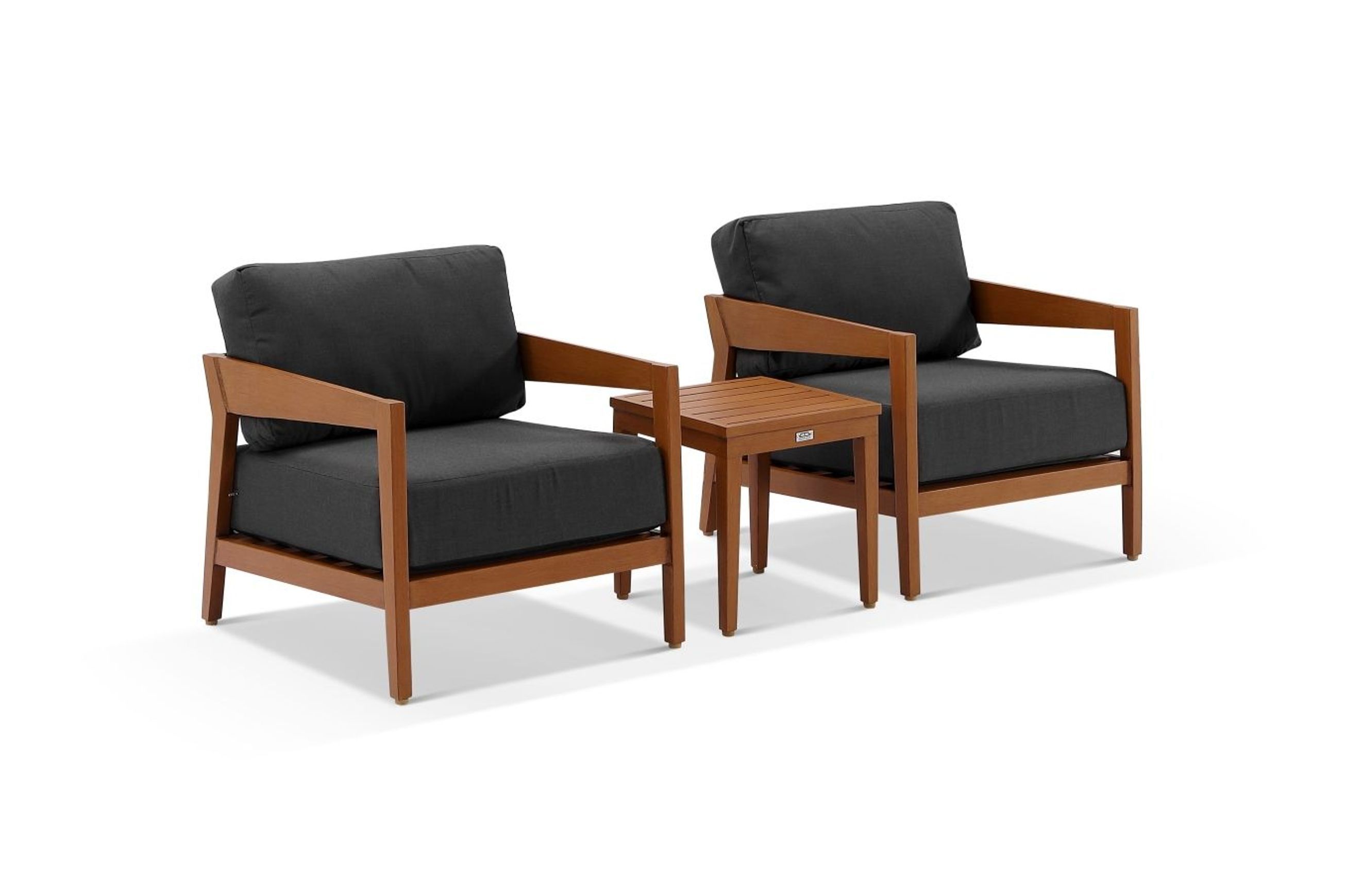 Omaha Wood Look Chair Set - Canvas Coal