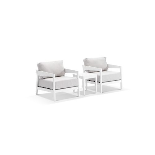 Omaha Lounge Chair Set - White