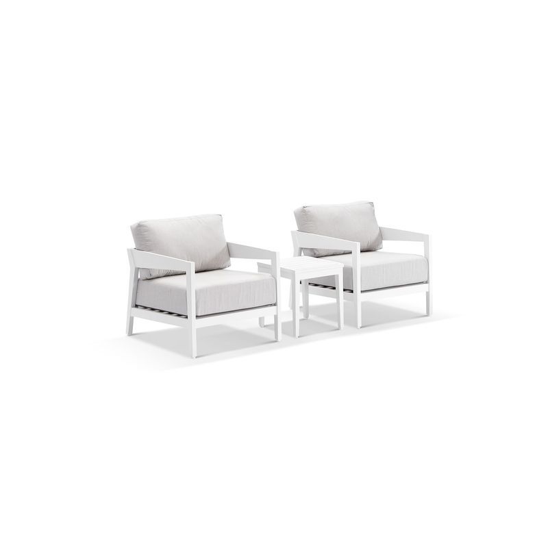 Omaha Lounge Chair Set - White