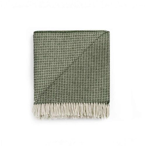 Ruanui Station Lambswool Waffle Throw - Omarae Olive