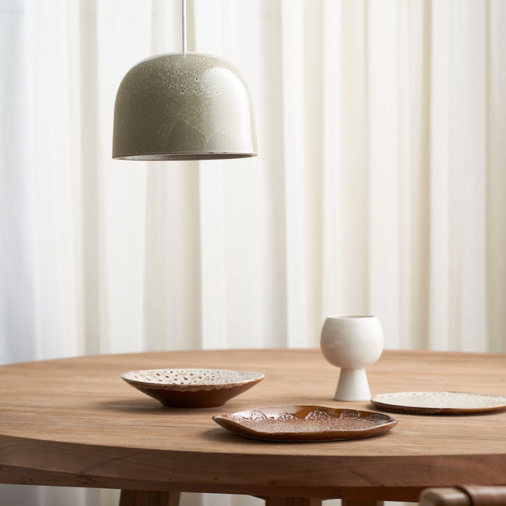 Ceramic Pendant Bell Light Large
