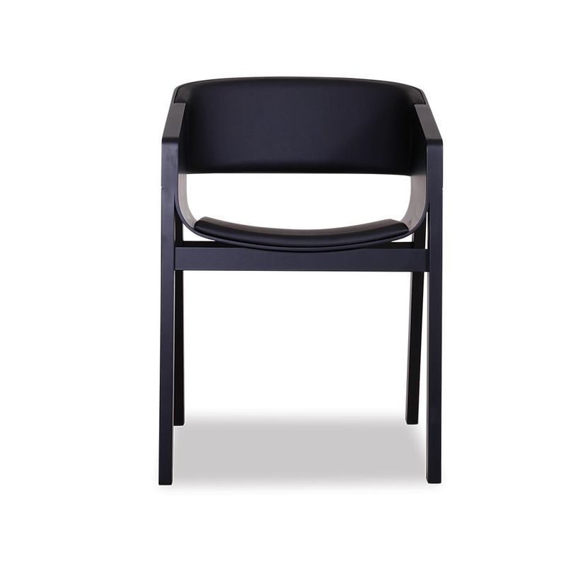Merano Armchair - Black Stained - Black Pad - by TON
