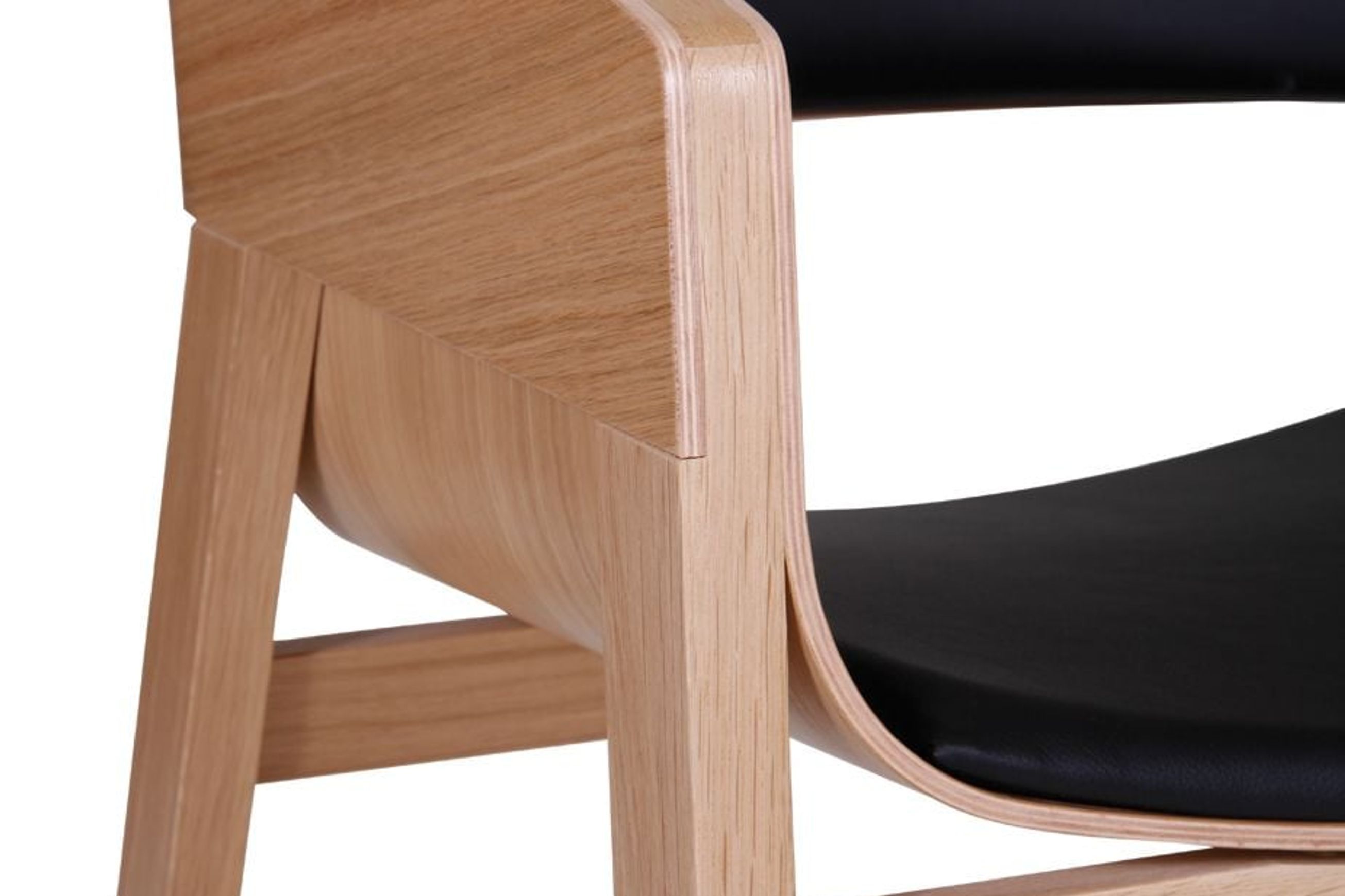 Merano Armchair - Natural Oak - Black Pad - by TON