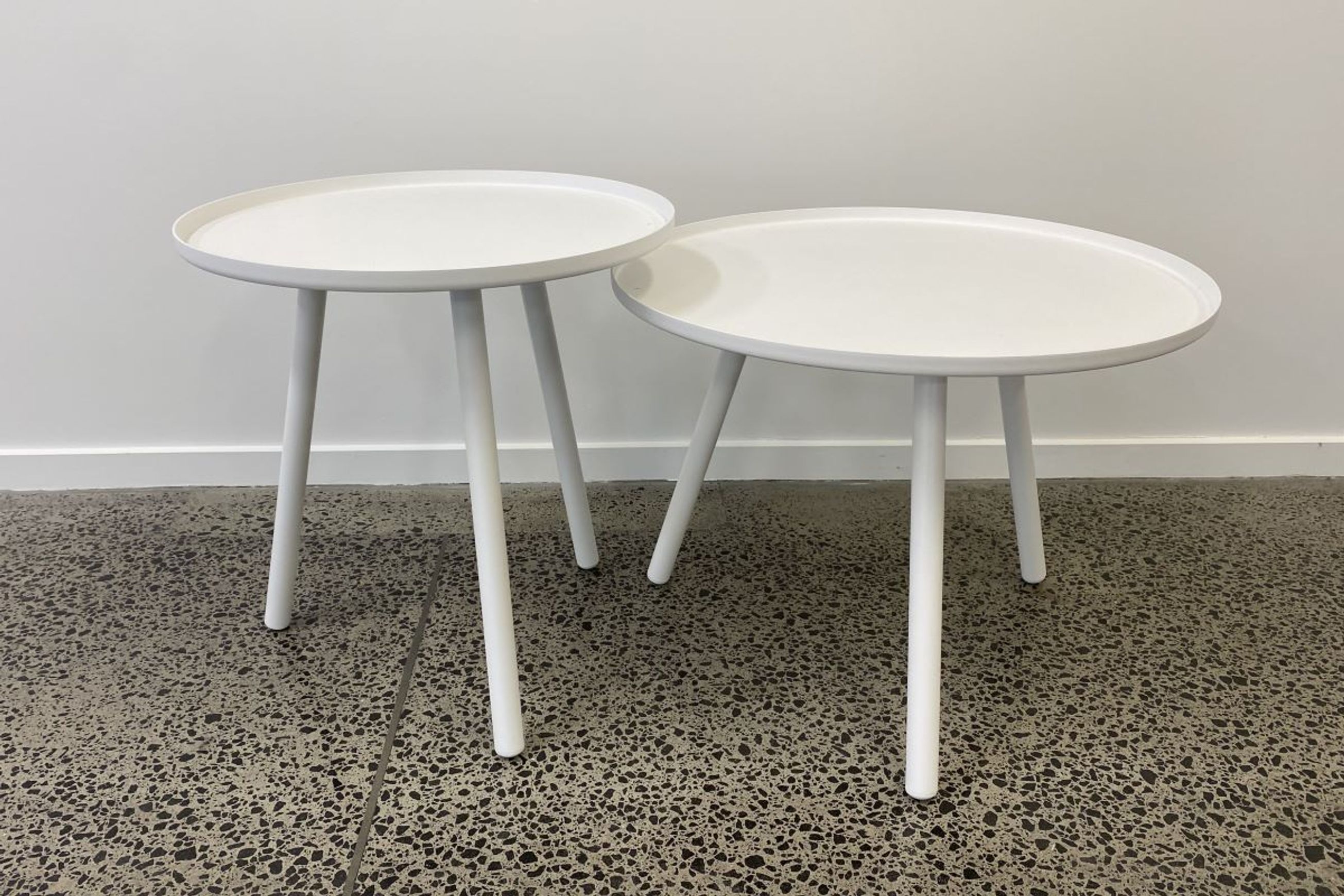 Palm Coffee Table Set 50 + 60cm - White