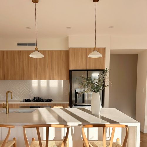 Hollie | Gold Ceramic Pleated Pendant Light