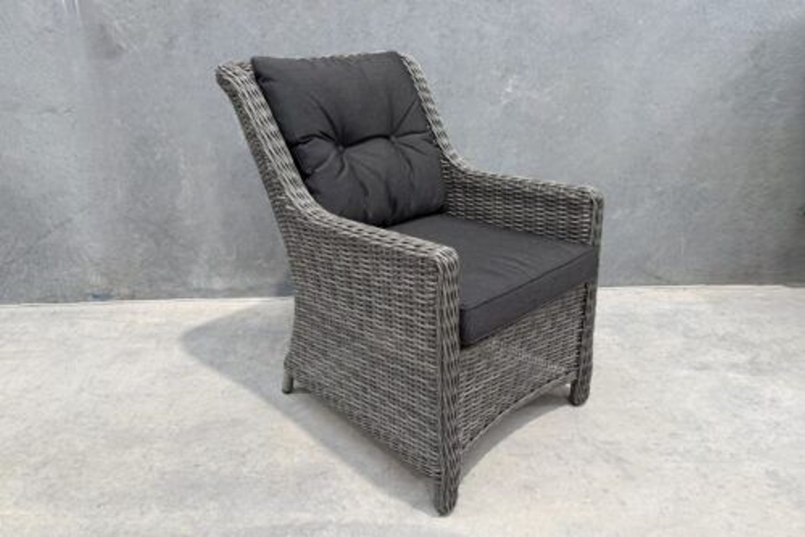 Raglan Rattan Chair - Canvas Coal