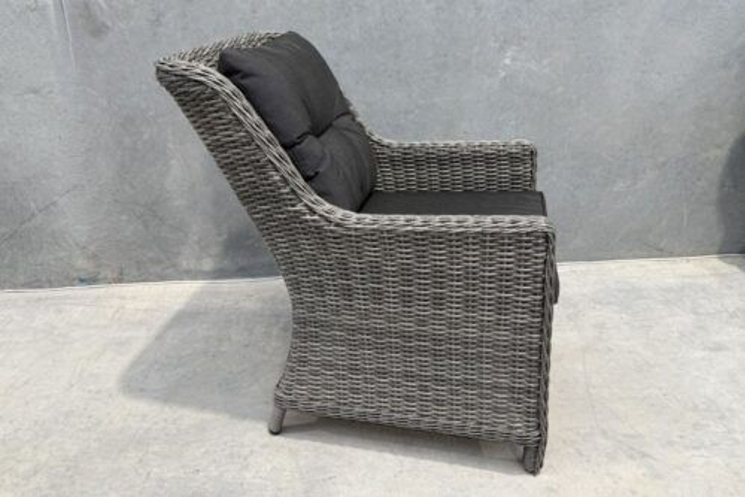Raglan Rattan Chair - Canvas Coal