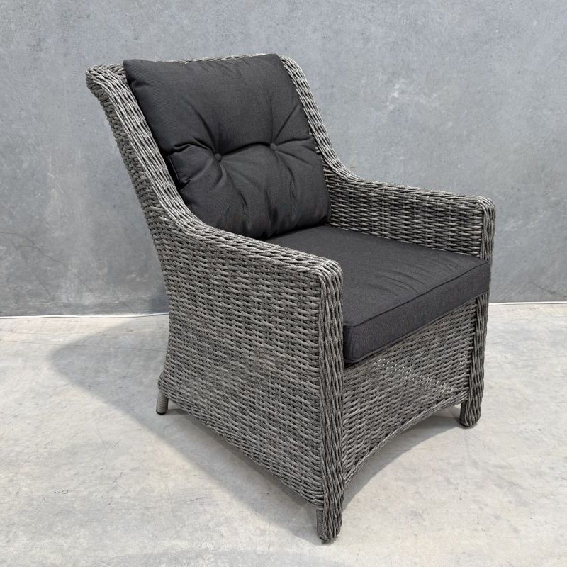Raglan Rattan Chair - Canvas Coal