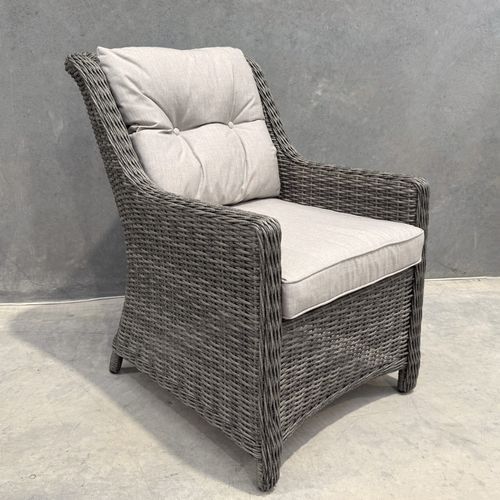 Raglan Rattan Chair - Cast Silver