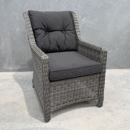 Raglan Rattan Chair - Canvas Coal