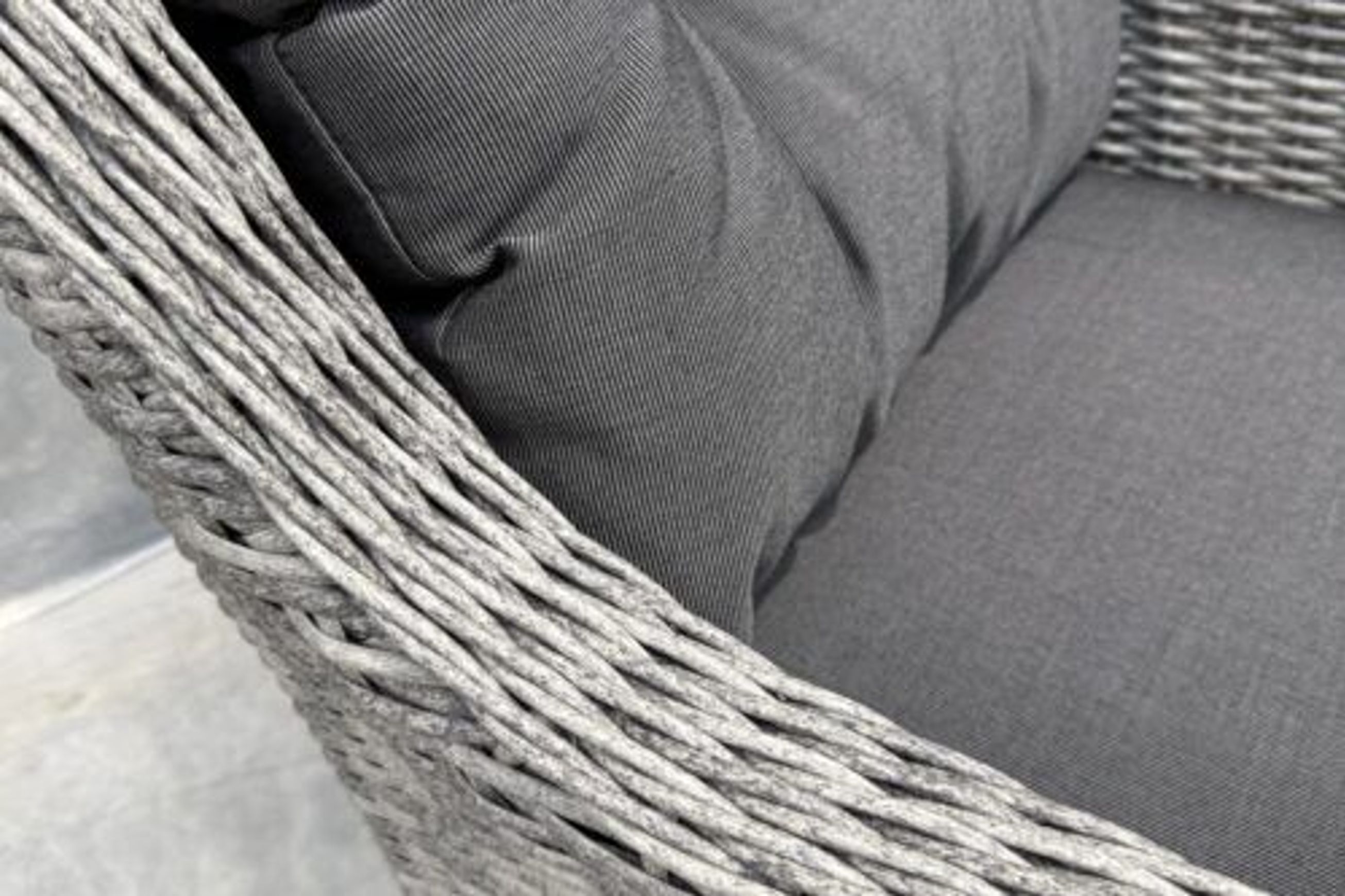 Raglan Rattan Chair - Canvas Coal
