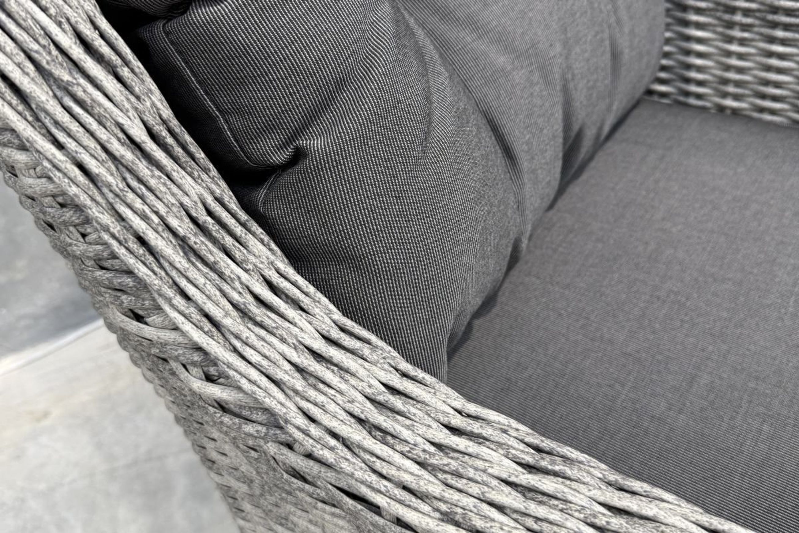 Raglan Rattan Chair - Canvas Coal