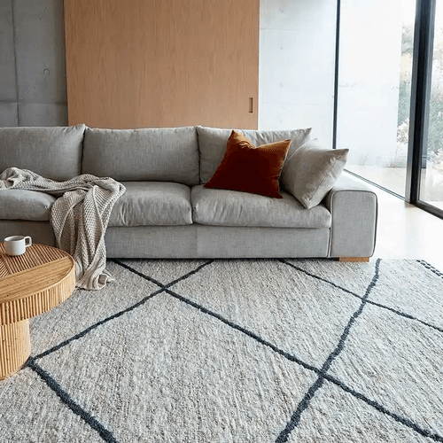 Tribe Home Ridge Rug - Grey and Charcoal | 100% Wool Floor Rug