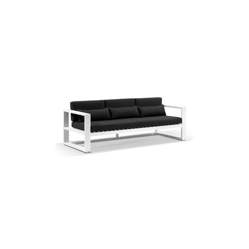 Santorini 3 Seater White & Denim Aluminium Lounge