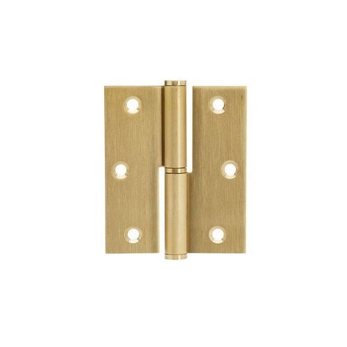 Brushed Brass Door Hinge 90 x 75mm (2 Hinges) LIFT OFF