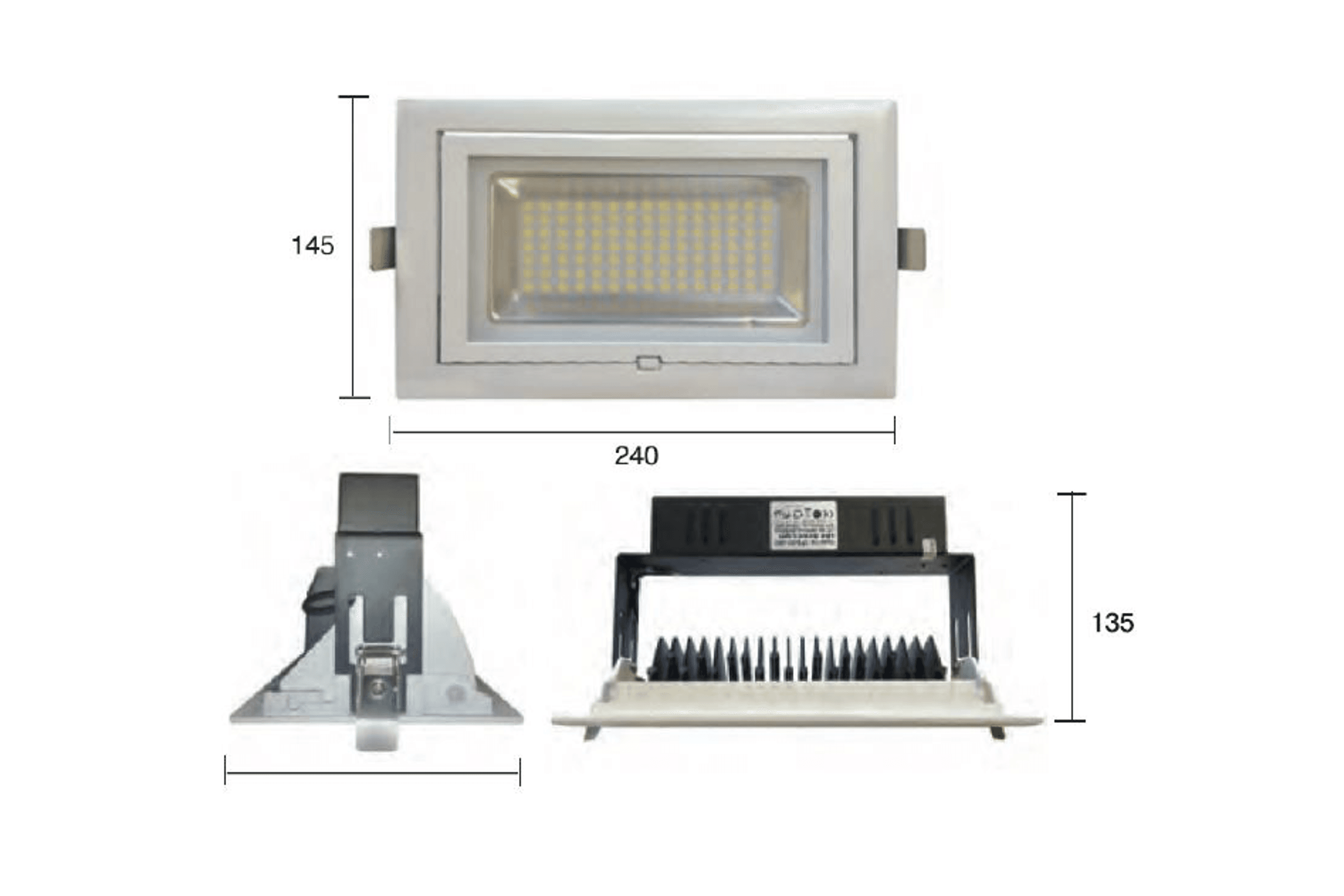 Recessed Rectangular Shop Downlight