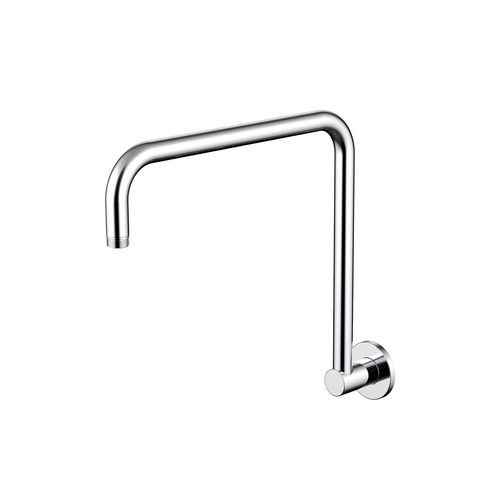 Round Goose Neck Shower Arm - Wall Mounted Chrome