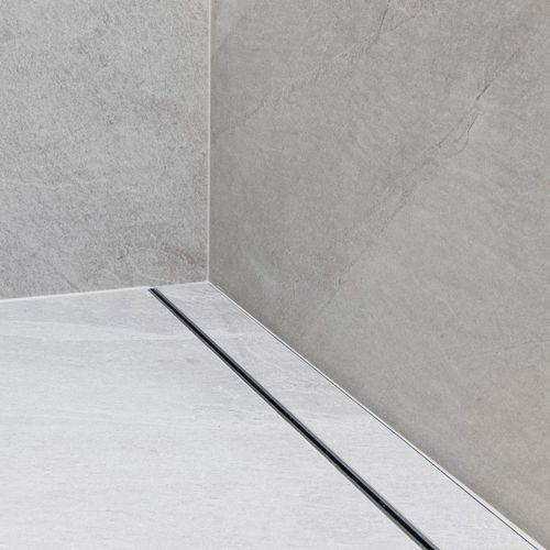 Shower Grate - Single Slot Tile Insert - 85 mm - Custom Length and Outlet