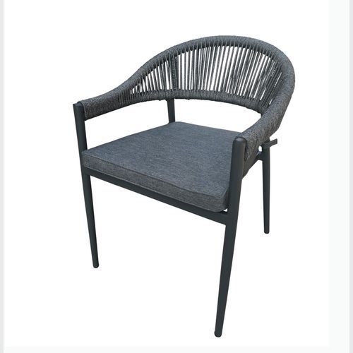 Finley Outdoor Rope Stackable Grey Dining Chair