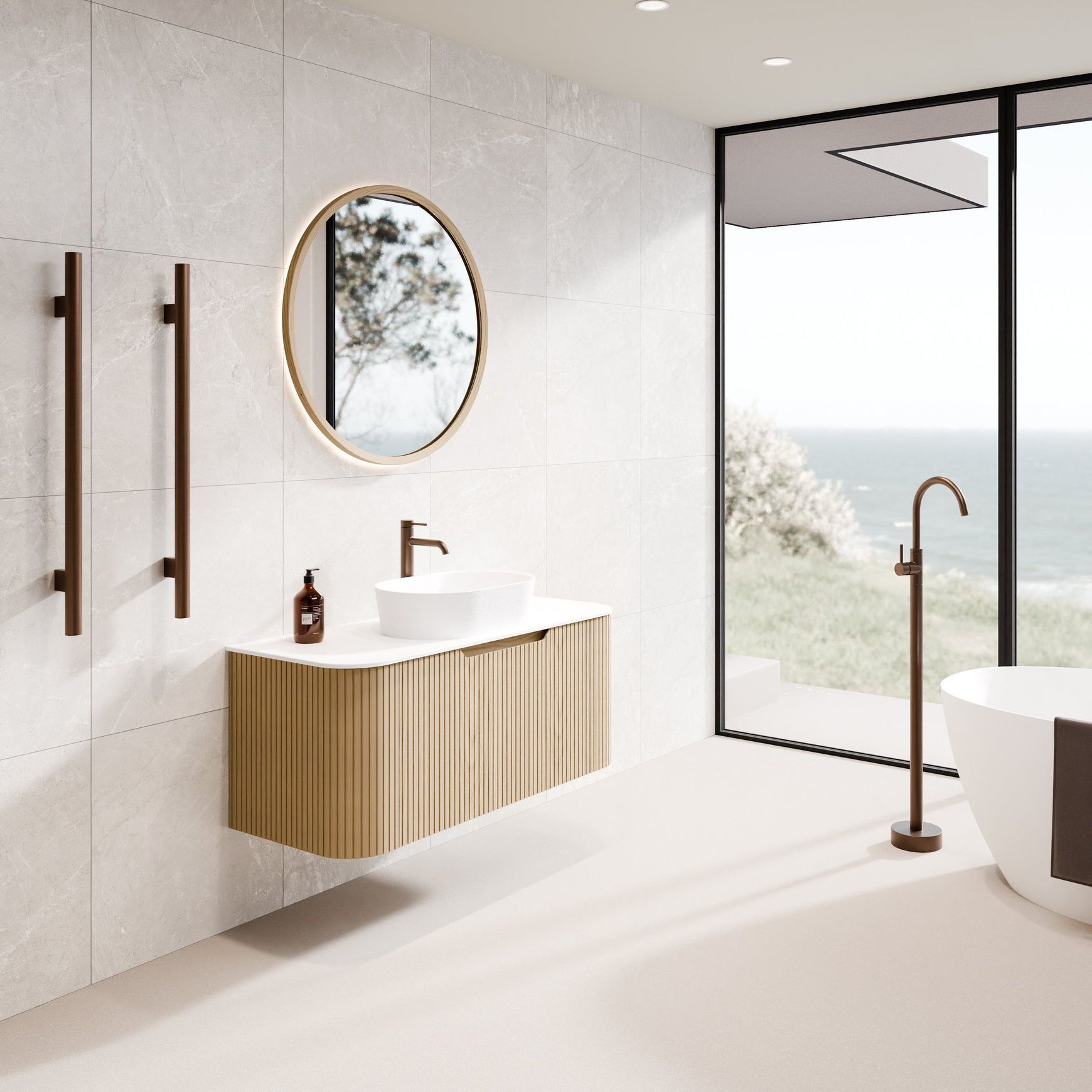 Sora Round 850mm LED Mirror